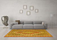 Machine Washable Persian Yellow Traditional Rug, wshtr230yw