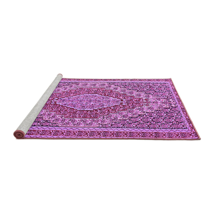 Sideview of Machine Washable Persian Purple Traditional Area Rugs, wshtr230pur