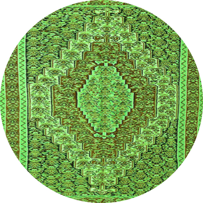 Square Persian Green Traditional Rug, tr230grn