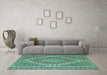 Machine Washable Persian Turquoise Traditional Area Rugs in a Living Room,, wshtr230turq