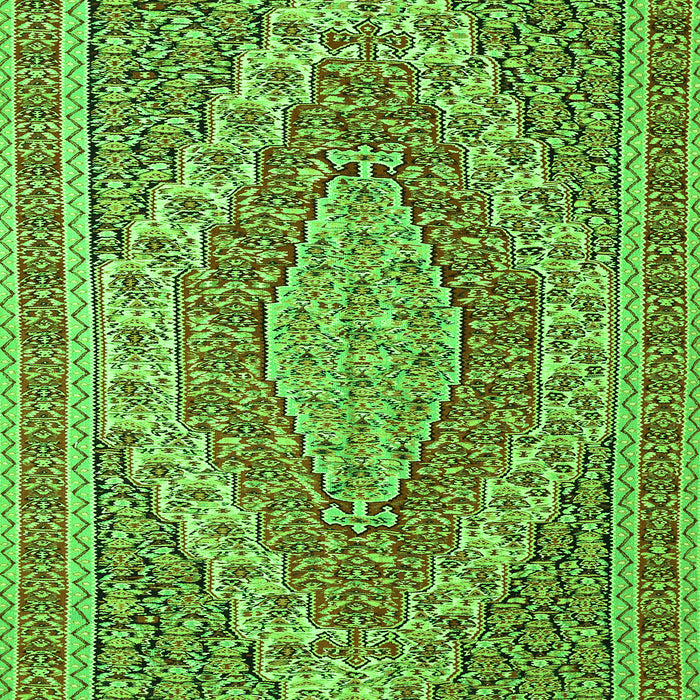 Serging Thickness of Machine Washable Persian Green Traditional Area Rugs, wshtr230grn