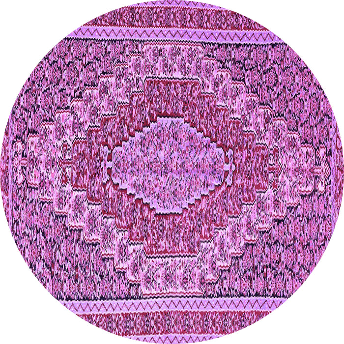 Round Machine Washable Persian Purple Traditional Area Rugs, wshtr230pur