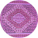 Round Machine Washable Persian Purple Traditional Area Rugs, wshtr230pur