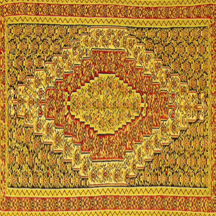 Square Persian Yellow Traditional Rug, tr230yw