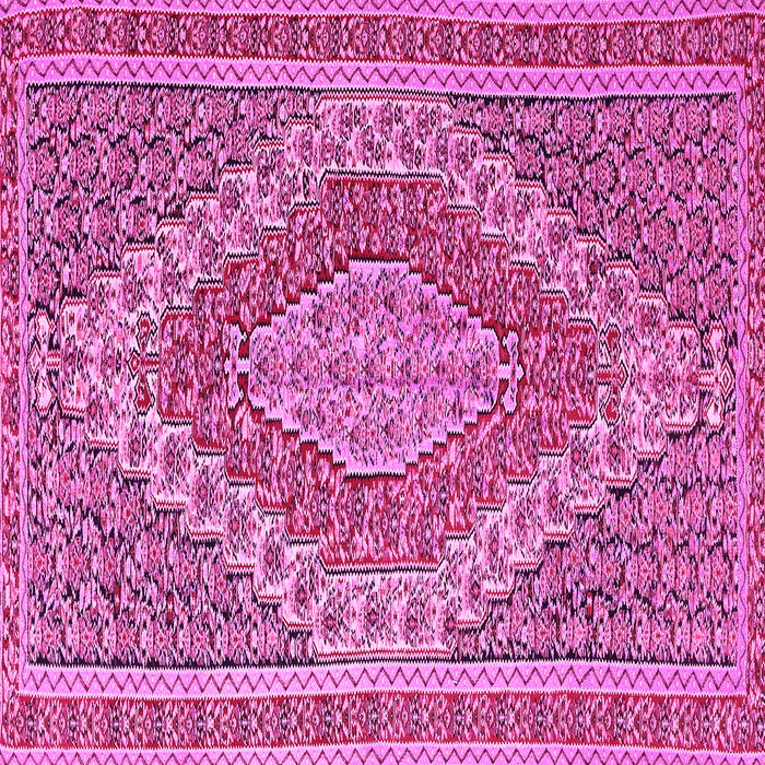 Square Machine Washable Persian Pink Traditional Rug, wshtr230pnk