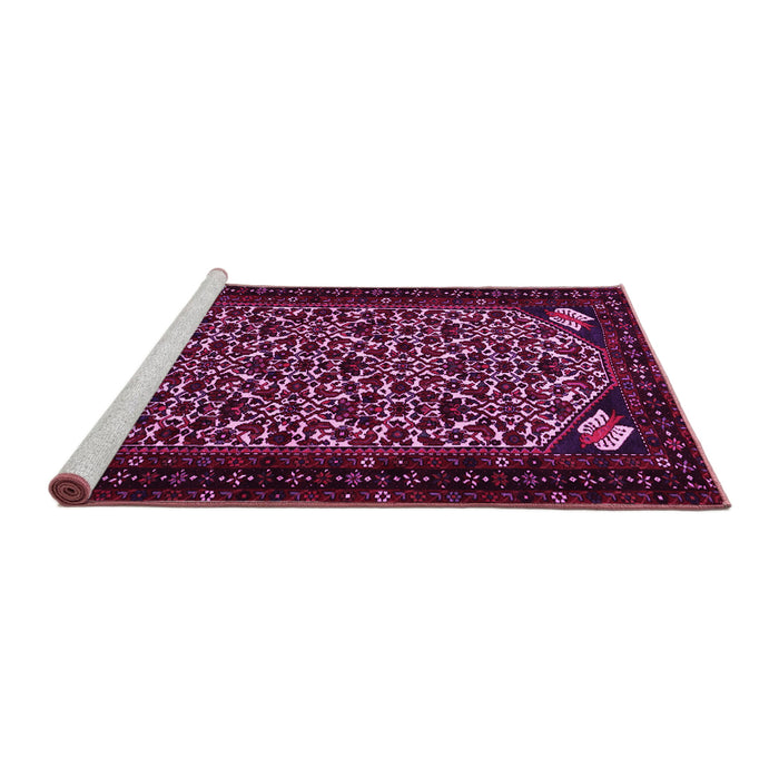Sideview of Machine Washable Persian Pink Traditional Rug, wshtr2310pnk