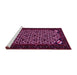 Sideview of Machine Washable Persian Pink Traditional Rug, wshtr2310pnk