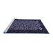 Sideview of Machine Washable Persian Blue Traditional Rug, wshtr2310blu