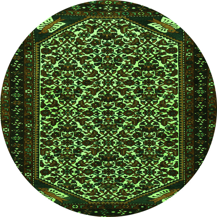 Machine Washable Persian Green Traditional Area Rugs, wshtr2310grn