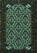 Machine Washable Persian Turquoise Traditional Area Rugs, wshtr2310turq