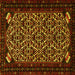 Square Machine Washable Persian Yellow Traditional Rug, wshtr2310yw