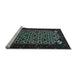 Sideview of Machine Washable Persian Light Blue Traditional Rug, wshtr2310lblu