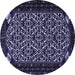 Round Persian Blue Traditional Rug, tr2310blu