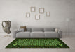 Machine Washable Persian Green Traditional Area Rugs in a Living Room,, wshtr2310grn