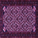 Square Machine Washable Persian Purple Traditional Area Rugs, wshtr2310pur