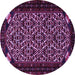 Round Machine Washable Persian Purple Traditional Area Rugs, wshtr2310pur