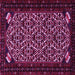 Square Machine Washable Persian Pink Traditional Rug, wshtr2310pnk