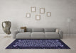 Machine Washable Persian Blue Traditional Rug in a Living Room, wshtr2310blu