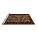 Sideview of Machine Washable Persian Brown Traditional Rug, wshtr2310brn