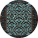 Round Persian Light Blue Traditional Rug, tr2310lblu