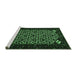 Sideview of Machine Washable Persian Emerald Green Traditional Area Rugs, wshtr2310emgrn