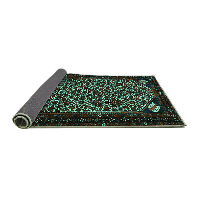 Sideview of Persian Turquoise Traditional Rug, tr2310turq