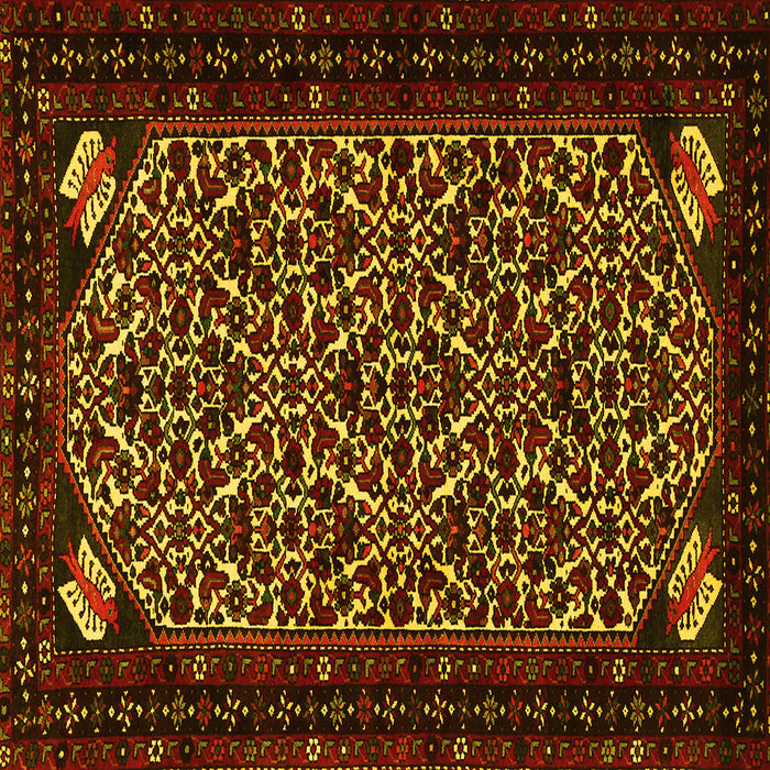 Square Persian Yellow Traditional Rug, tr2310yw