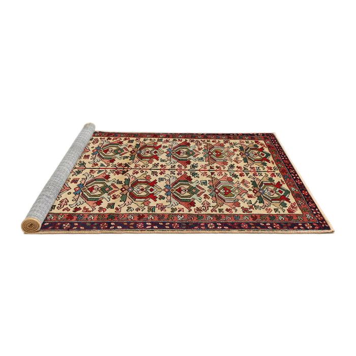 Sideview of Machine Washable Traditional Saffron Red Rug, wshtr2311
