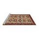 Sideview of Machine Washable Traditional Saffron Red Rug, wshtr2311