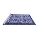 Sideview of Machine Washable Persian Blue Traditional Rug, wshtr2311blu