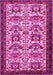 Machine Washable Persian Pink Traditional Rug, wshtr2311pnk