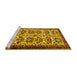 Sideview of Machine Washable Persian Yellow Traditional Rug, wshtr2311yw