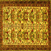 Square Persian Yellow Traditional Rug, tr2311yw