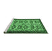 Sideview of Machine Washable Persian Emerald Green Traditional Area Rugs, wshtr2311emgrn