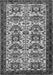 Serging Thickness of Machine Washable Persian Gray Traditional Rug, wshtr2311gry