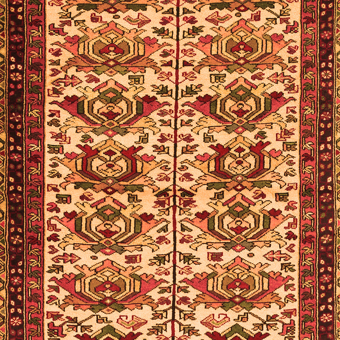 Serging Thickness of Machine Washable Persian Orange Traditional Area Rugs, wshtr2311org