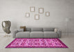 Machine Washable Persian Pink Traditional Rug in a Living Room, wshtr2311pnk