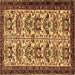 Square Persian Brown Traditional Rug, tr2311brn