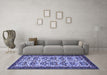 Machine Washable Persian Blue Traditional Rug in a Living Room, wshtr2311blu