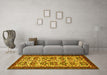 Machine Washable Persian Yellow Traditional Rug in a Living Room, wshtr2311yw