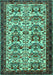 Machine Washable Persian Turquoise Traditional Area Rugs, wshtr2311turq