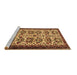 Sideview of Machine Washable Persian Brown Traditional Rug, wshtr2311brn