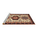 Sideview of Machine Washable Traditional Saffron Red Rug, wshtr2312