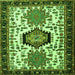 Round Machine Washable Persian Green Traditional Area Rugs, wshtr2312grn