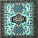 Square Machine Washable Persian Light Blue Traditional Rug, wshtr2312lblu