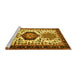 Sideview of Machine Washable Persian Yellow Traditional Rug, wshtr2312yw