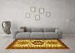 Machine Washable Persian Yellow Traditional Rug in a Living Room, wshtr2312yw