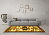 Machine Washable Persian Yellow Traditional Rug, wshtr2312yw