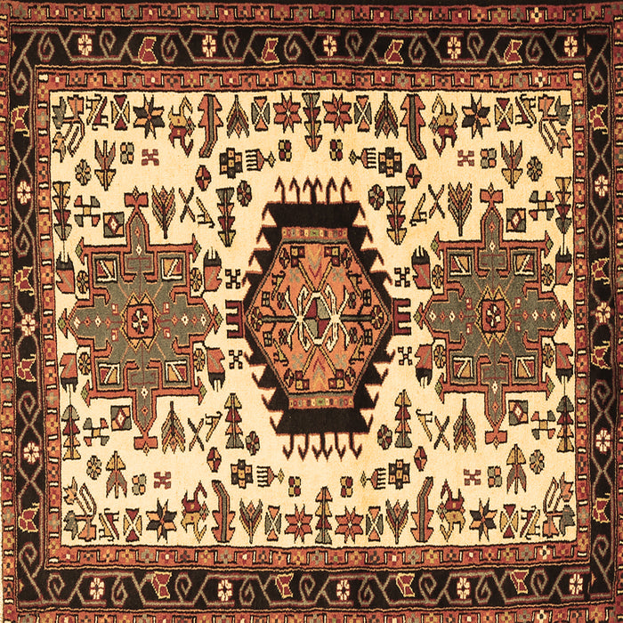 Square Persian Brown Traditional Rug, tr2312brn