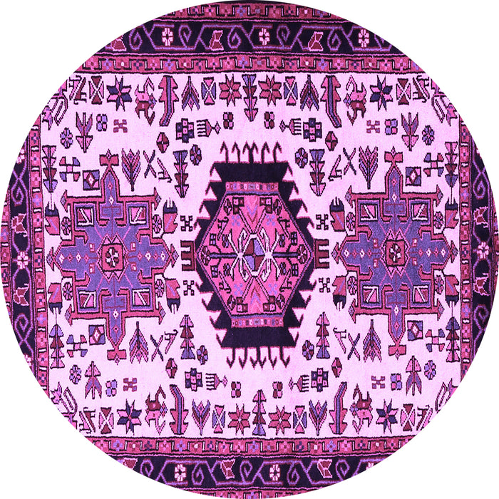 Round Persian Purple Traditional Rug, tr2312pur